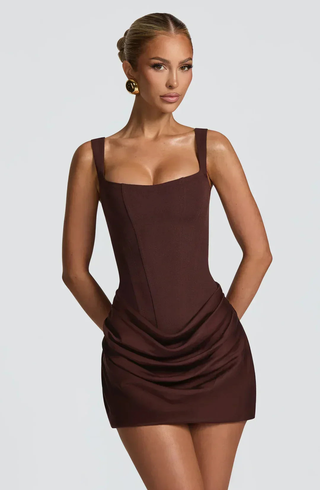 Robe Courte Drapée Style Corset 2 Coloris Soirée | ROBEMODE