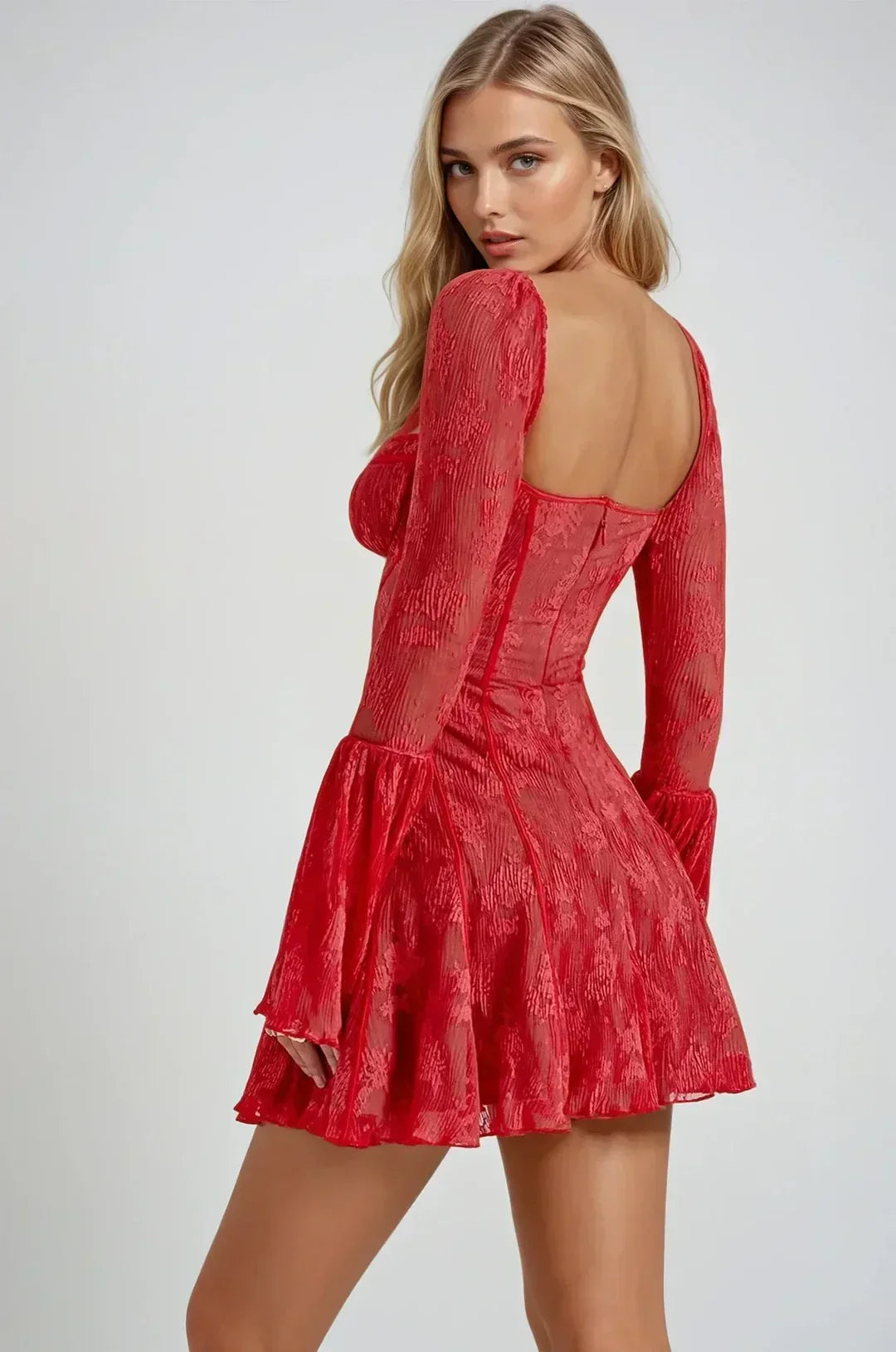 Robe Courte Femme en Dentelle | Noir Blanc Rouge + Doublée + Élégante S-XL | ROBEMODE