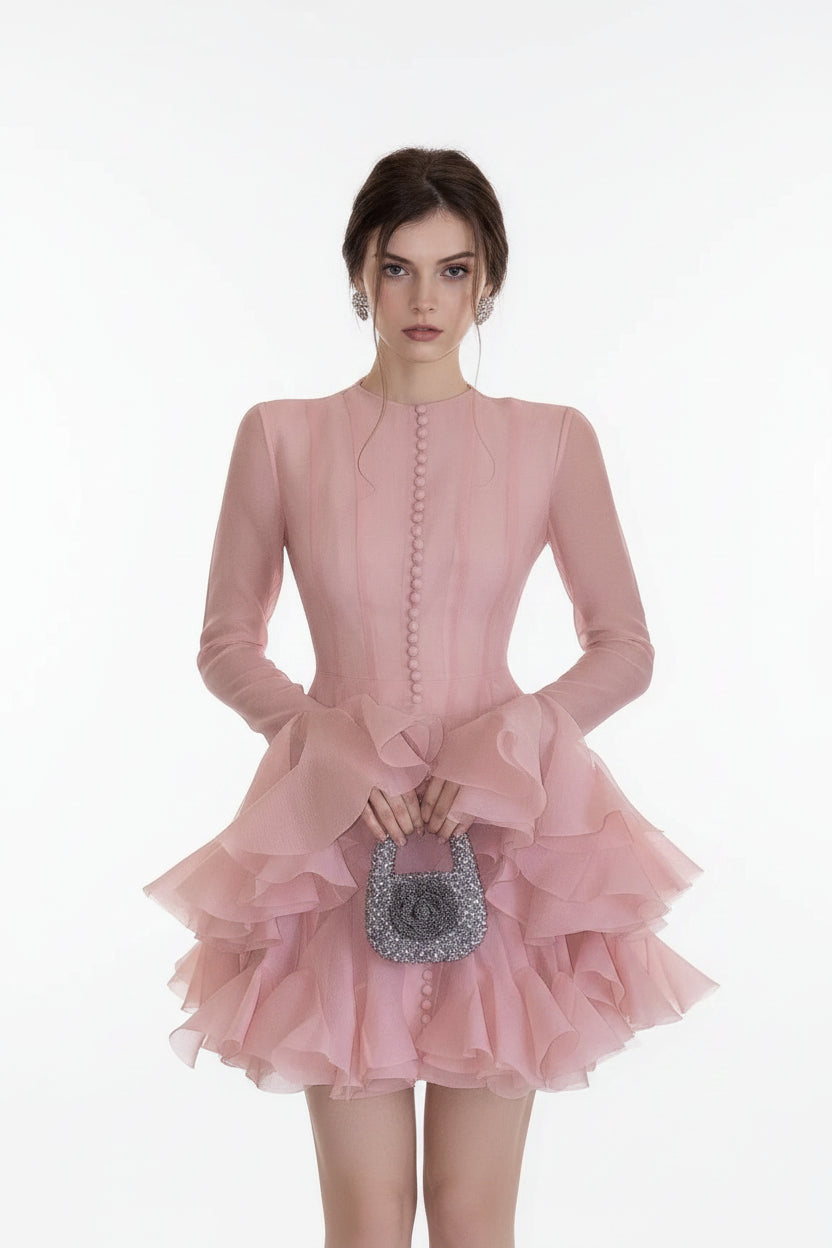 Robe Courte Femme Multiple Volants 2 Coloris | ROBEMODE