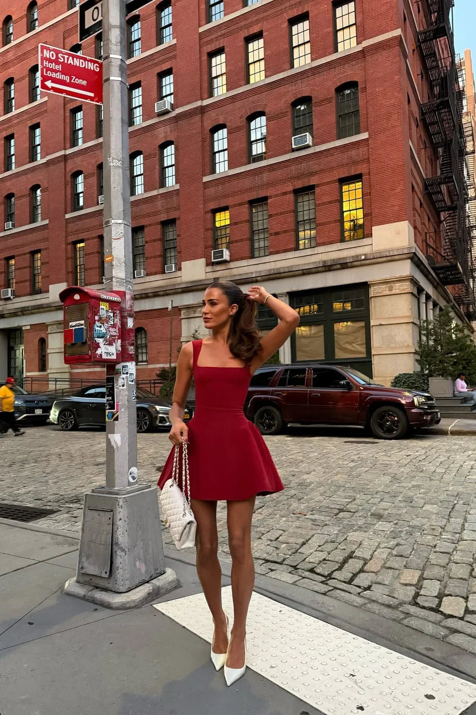 Robe Courte Femme Sans Manches Plissée | Rouge ou Noir + Légère + Élégante S-L | ROBEMODE