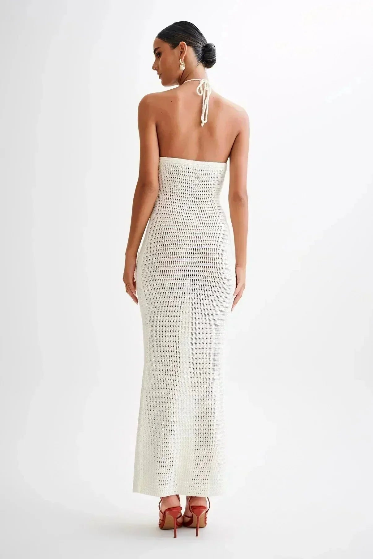 Robe crochet femme avec détails floraux et col unique | ROBEMODE