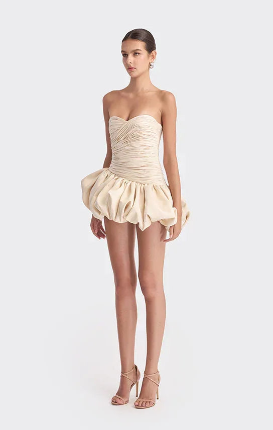 Robe Courte Soirée Ballon Drapée 2 Coloris | ROBEMODE