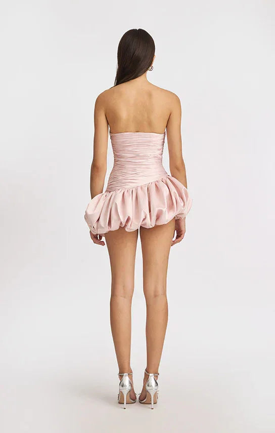 Robe Courte Soirée Ballon Drapée 2 Coloris | ROBEMODE