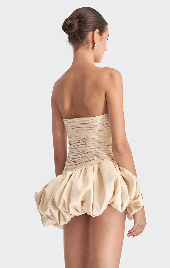 Robe Courte Soirée Ballon Drapée 2 Coloris | ROBEMODE