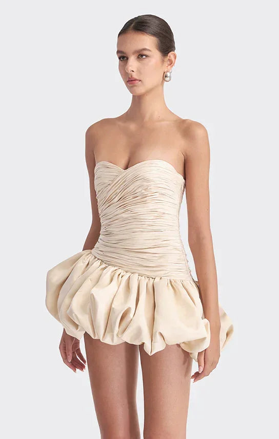 Robe Courte Soirée Ballon Drapée 2 Coloris | ROBEMODE