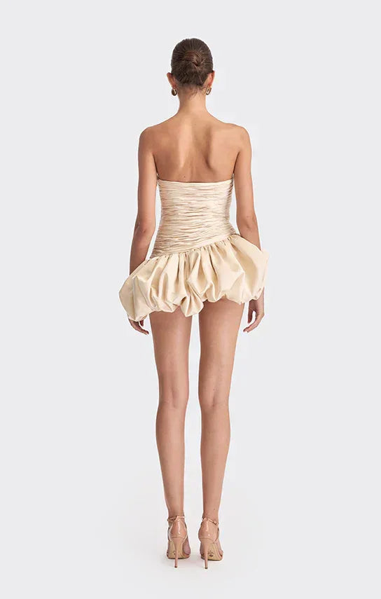 Robe Courte Soirée Ballon Drapée 2 Coloris | ROBEMODE