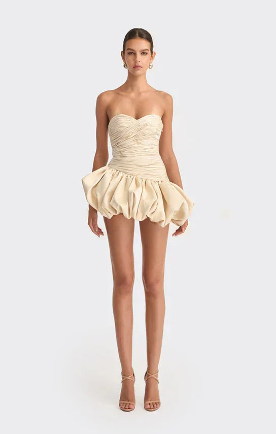 Robe Courte Soirée Ballon Drapée 2 Coloris | ROBEMODE