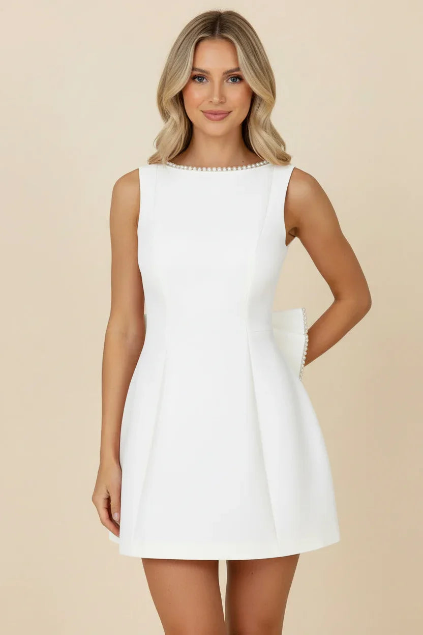 Robe de soiree femme rose dos noeud | Coupe féminine + Style élégant + Facile à accessoiriser – ROBEMODE