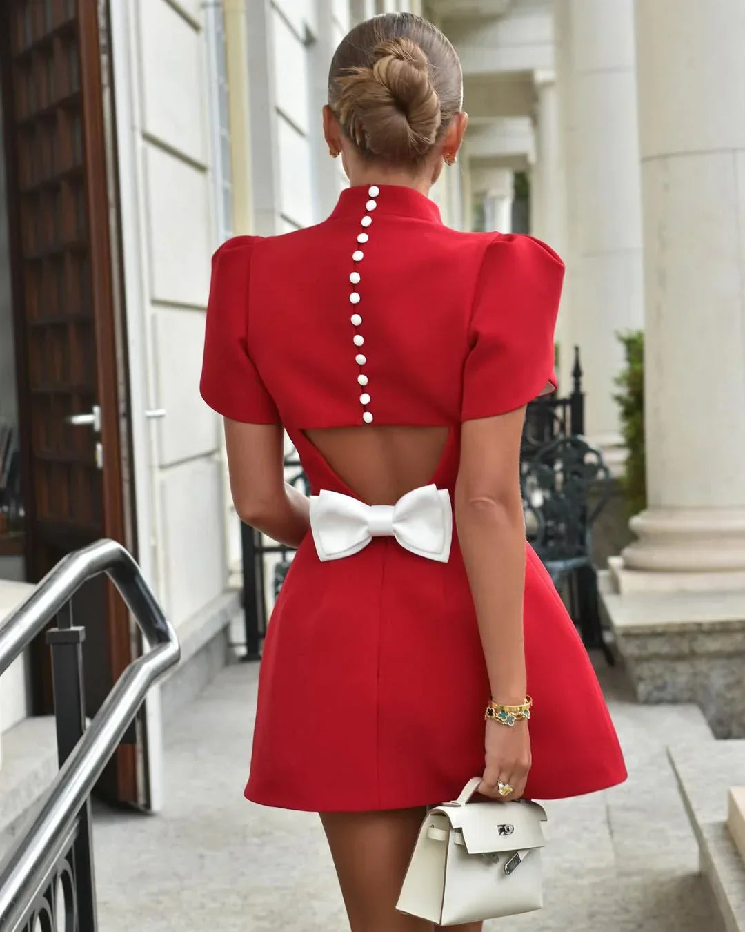 Robe Courte de Soirée Femme Rouge Dos Nu 1 Coloris | ROBEMODE