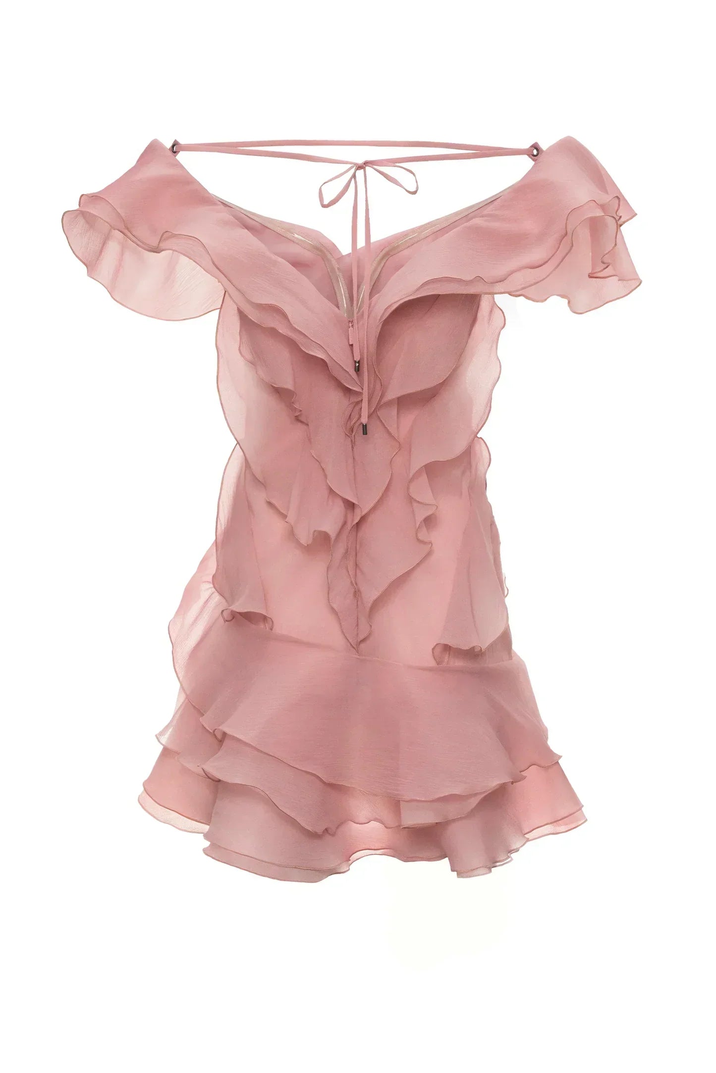 Robe Courte Été Femme à Volants | Ivoire ou Rose + Légère + Féminine XS-L | ROBEMODE