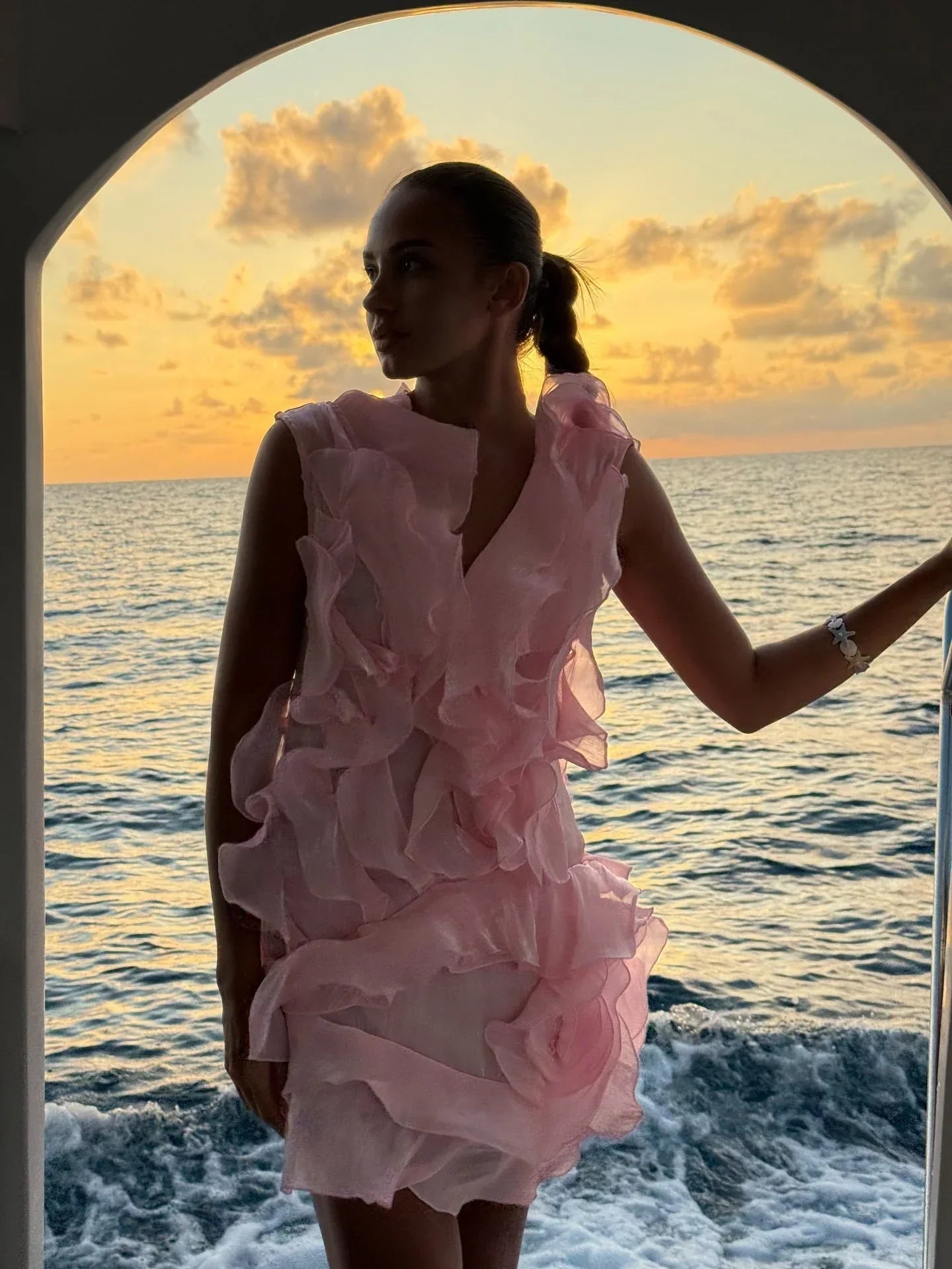 Robe Courte Été Femme à Volants | Ivoire ou Rose + Légère + Féminine XS-L | ROBEMODE