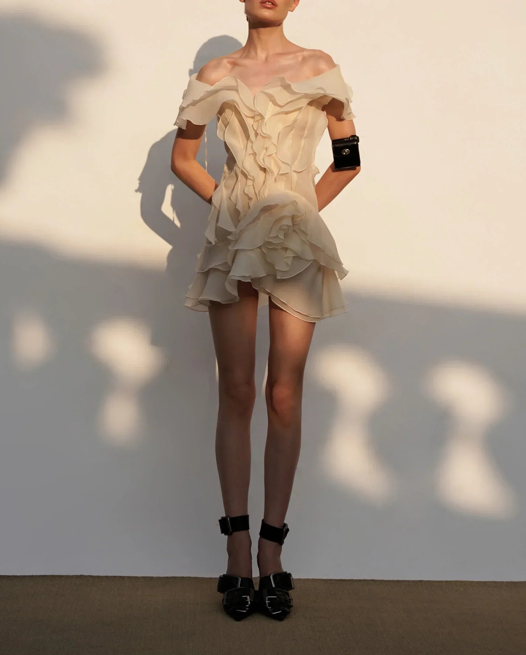 Robe Courte Été Femme à Volants | Ivoire ou Rose + Légère + Féminine XS-L | ROBEMODE