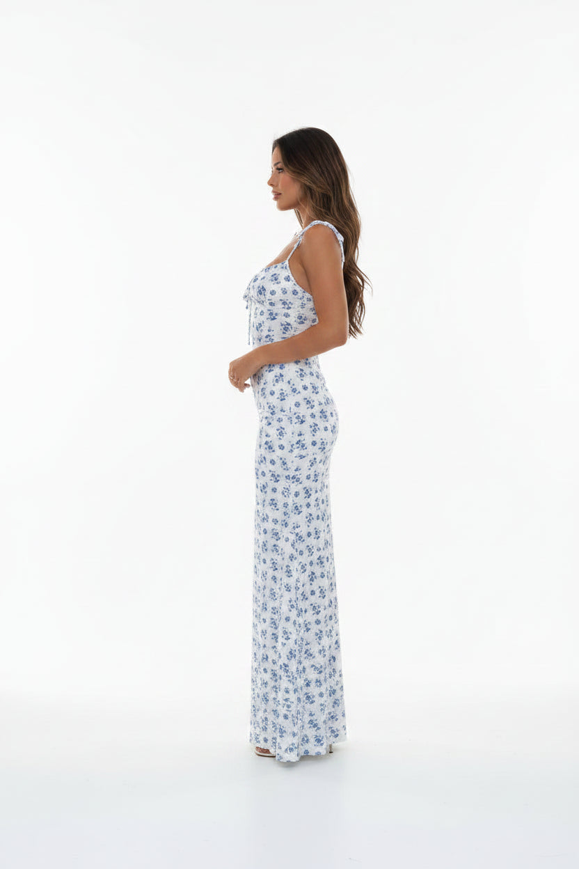 Robe Midi Été Femme Blanche Fleurie 1 Coloris | ROBEMODE