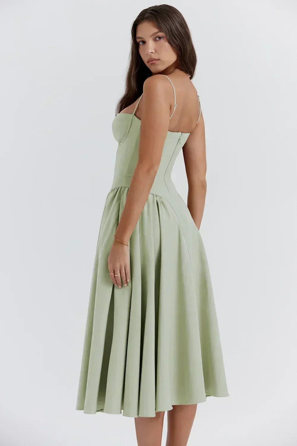 Robe midi ete femme encolure structuré | Coupe féminine + Style élégant + Facile à accessoiriser – ROBEMODE