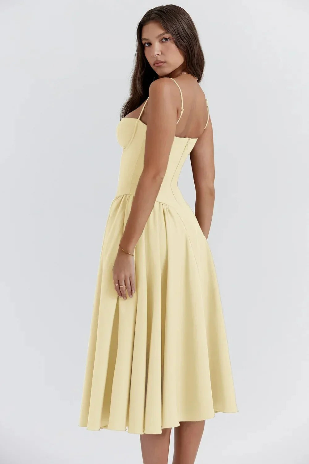 Robe midi ete femme encolure structuré | Coupe féminine + Style élégant + Facile à accessoiriser – ROBEMODE