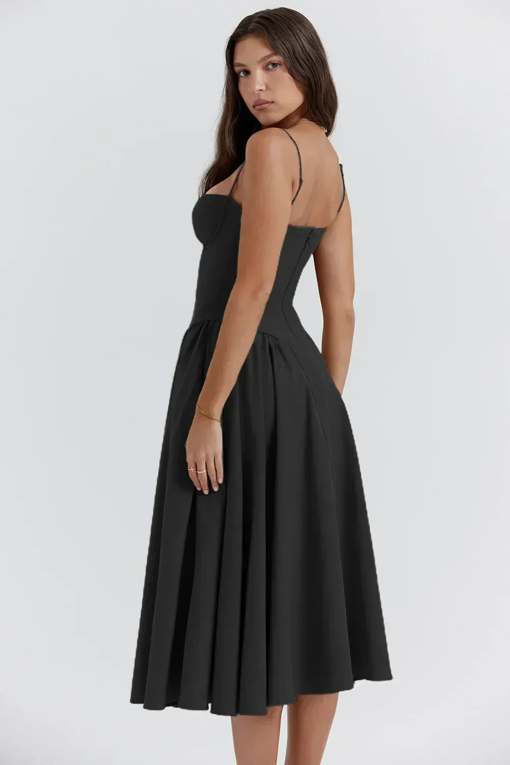 Robe midi ete femme encolure structuré | Coupe féminine + Style élégant + Facile à accessoiriser – ROBEMODE