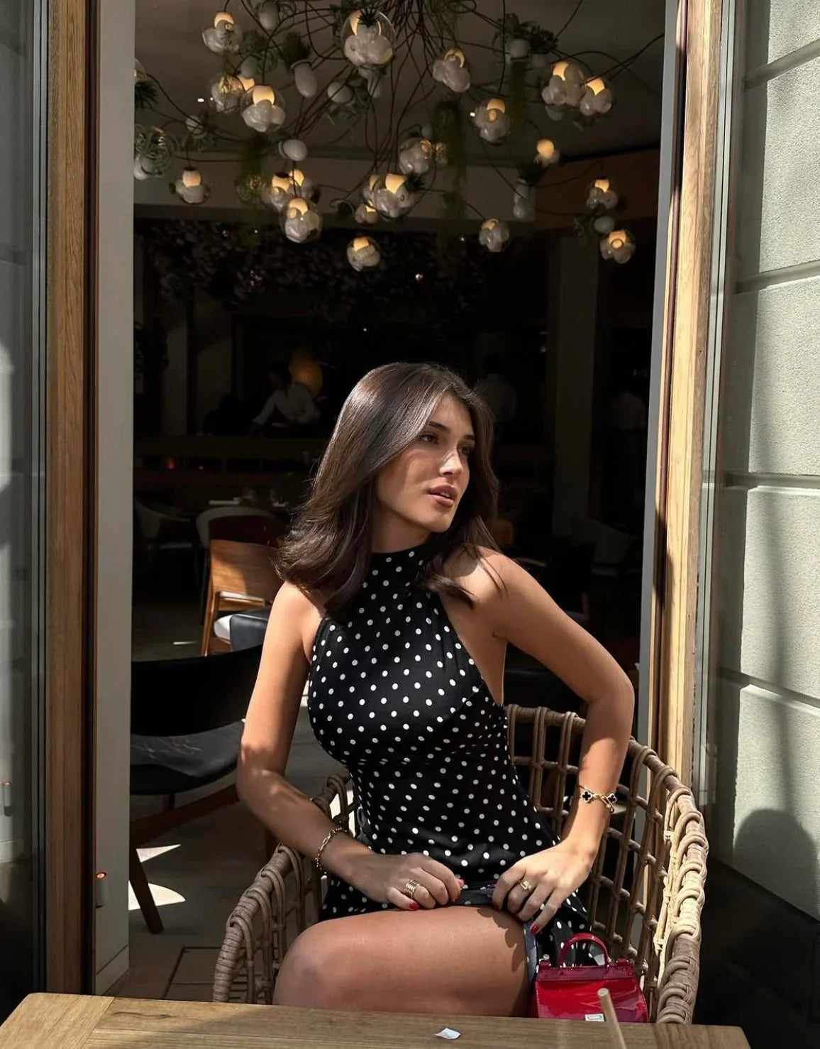 Robe Courte Femme Noire à Pois 1 Coloris | ROBEMODE