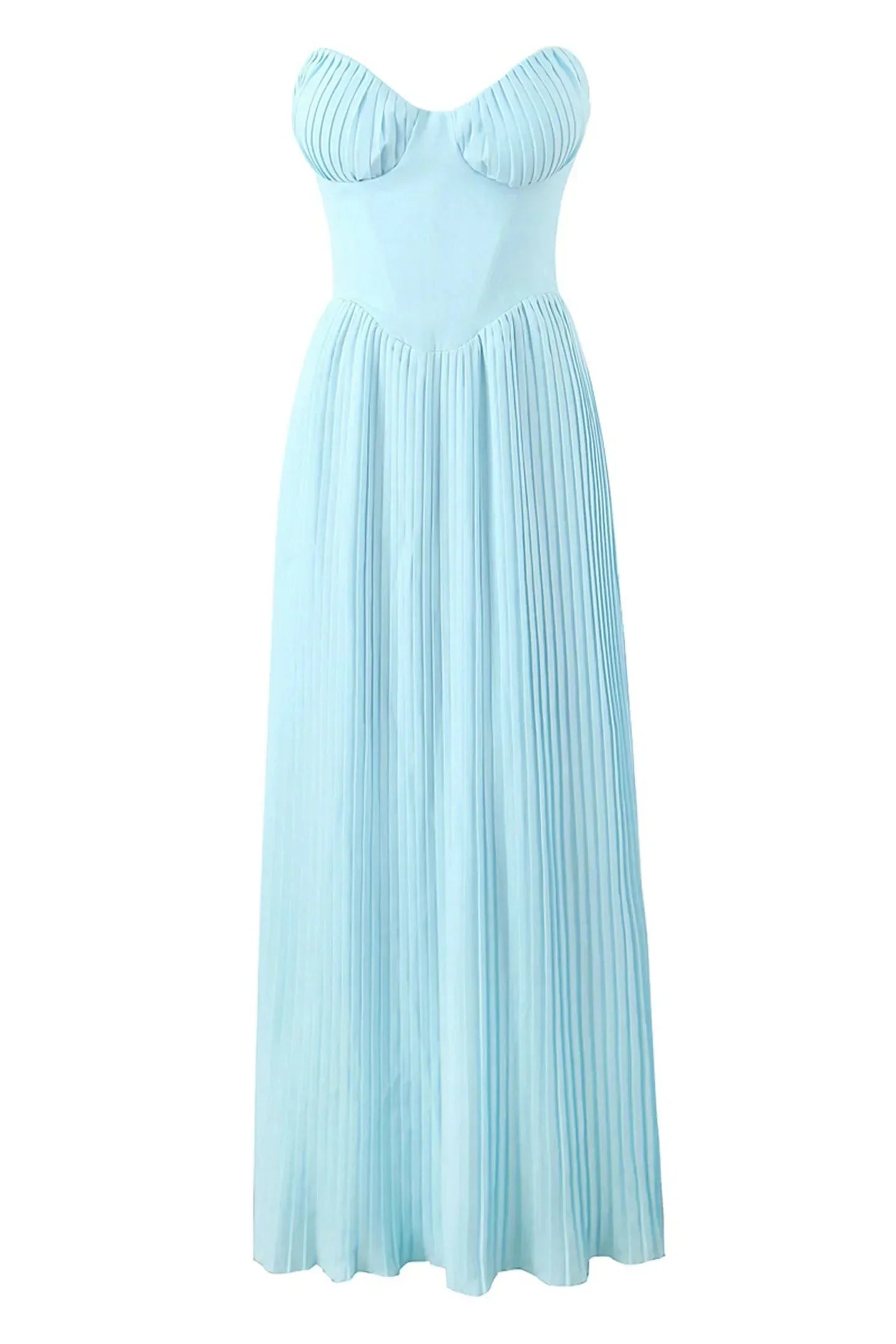 Robe longue femme bleu clair sans manches estivale | Coupe féminine + Style élégant + Facile à accessoiriser – ROBEMODE