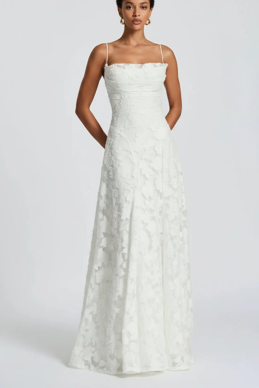 Robe longue femme avec bretelles fines à motif floral | Coupe féminine + Style élégant + Facile à accessoiriser – ROBEMODE