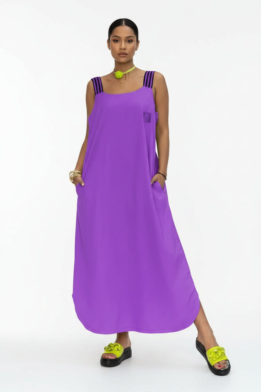Robe longue femme avec bretelles larges et poches | Coupe féminine + Style élégant + Facile à accessoiriser – ROBEMODE