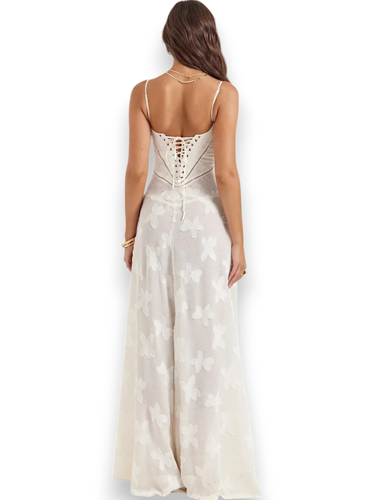 Robe longue femme avec broderie florale et bretelles fines | Coupe féminine + Style élégant + Facile à accessoiriser – ROBEMODE