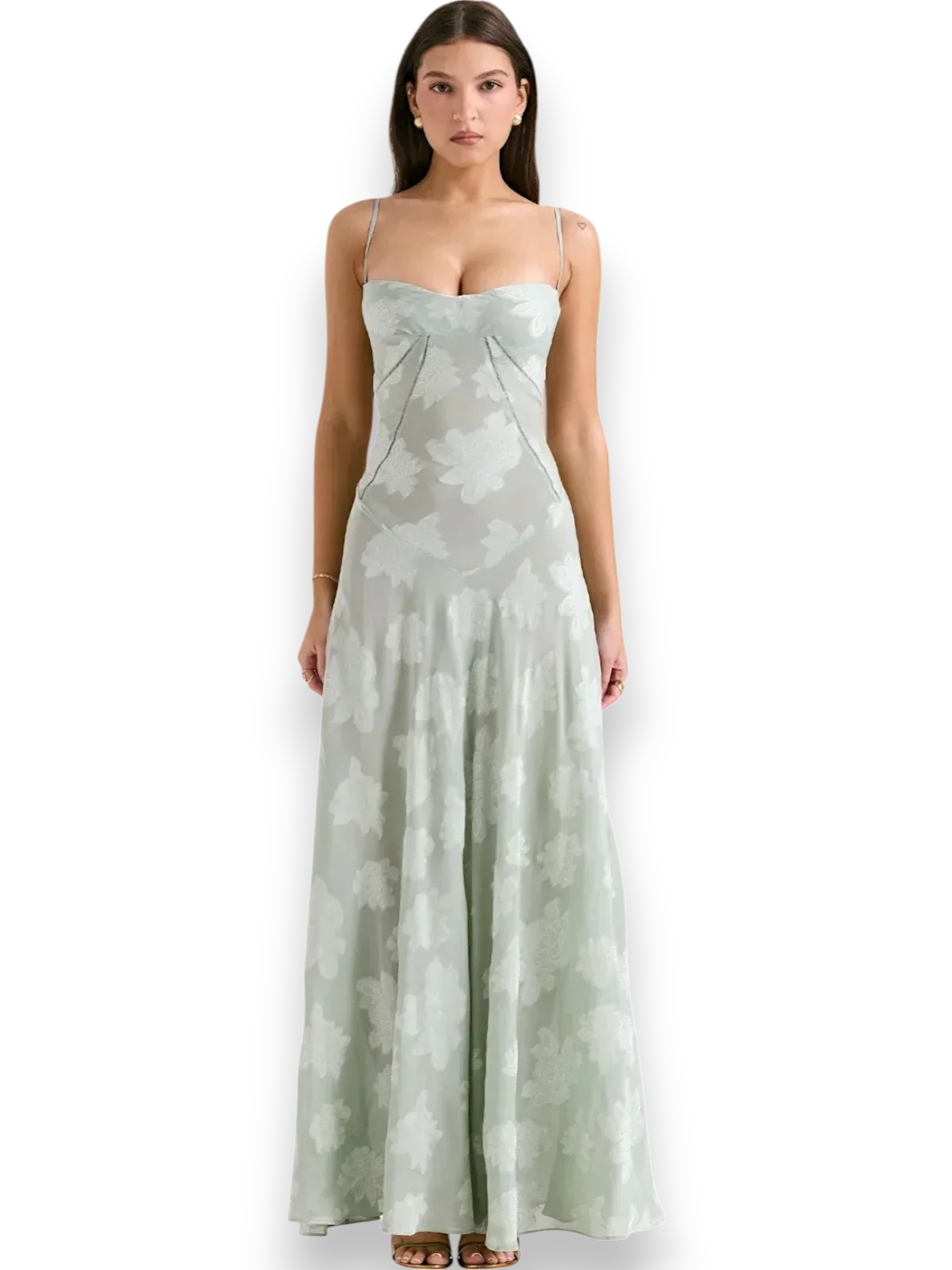 Robe longue femme avec broderie florale et bretelles fines | Coupe féminine + Style élégant + Facile à accessoiriser – ROBEMODE