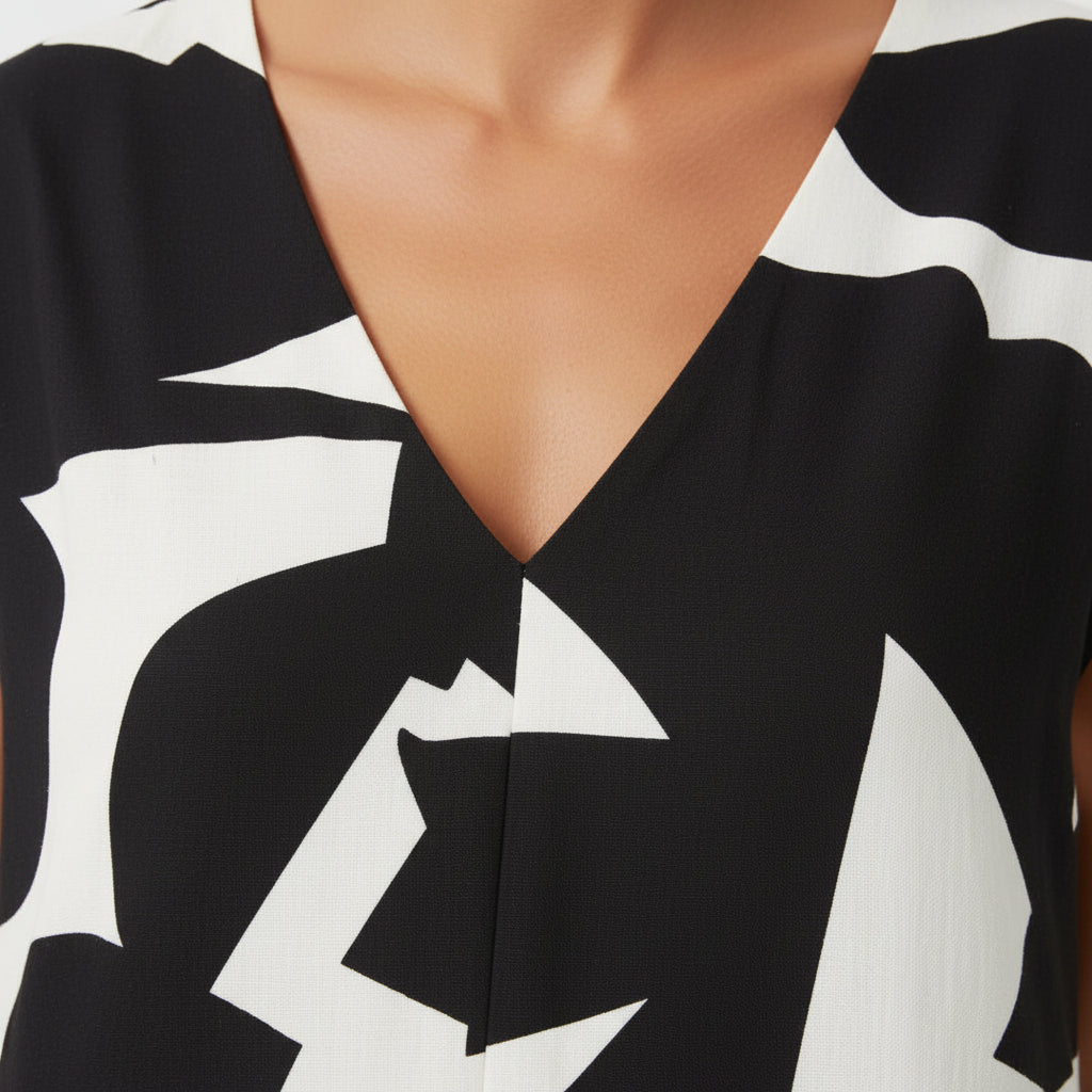 Robe longue femme avec col V et motifs fluides | Coupe féminine + Style élégant + Facile à accessoiriser – ROBEMODE
