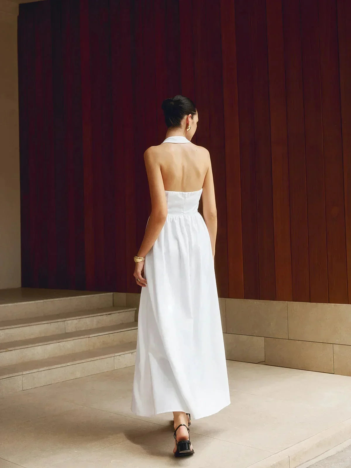 Robe longue col carré avec poches intégrées 3 coloris | ROBEMODE