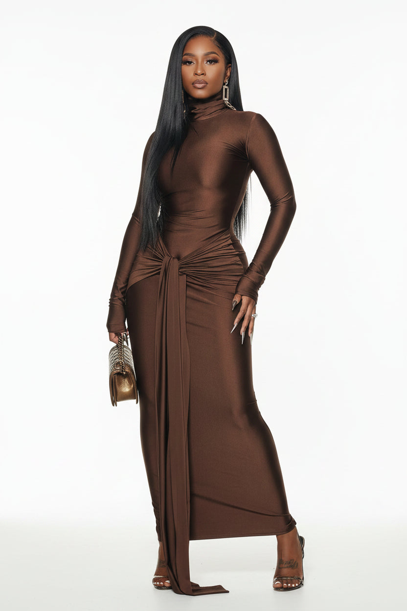 Robe longue femme col haut soirée et événement | Coupe féminine + Style élégant + Facile à accessoiriser – ROBEMODE