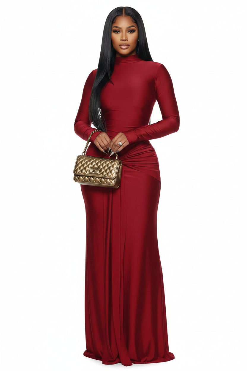 Robe longue femme col haut soirée et événement | Coupe féminine + Style élégant + Facile à accessoiriser – ROBEMODE