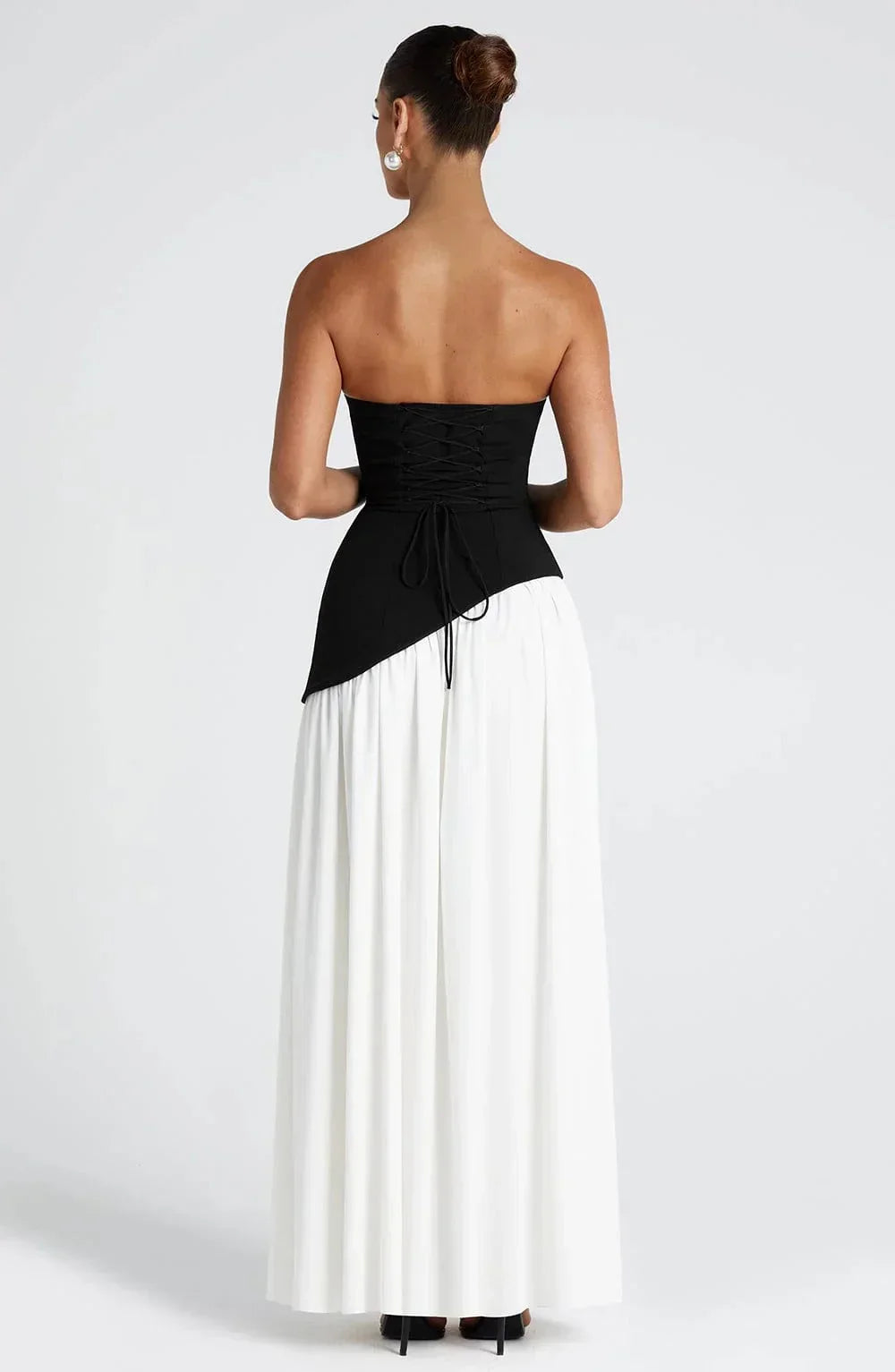 Robe longue femme fendue avec echarpe | ROBEMODE