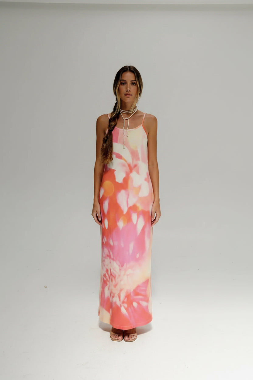 Robe longue femme motifs artistiques avec bretelles fines | Coupe féminine + Style élégant + Facile à accessoiriser – ROBEMODE