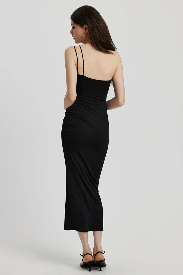 Robe longue femme noire sans manches | Coupe féminine + Style élégant + Facile à accessoiriser – ROBEMODE