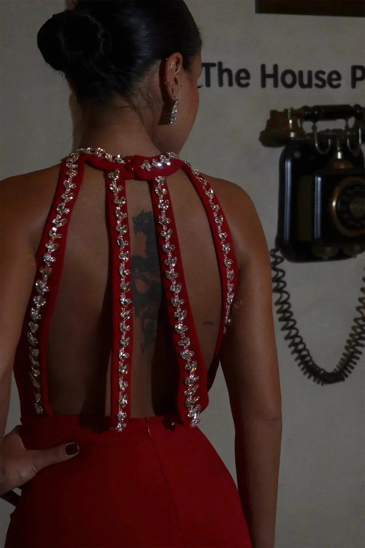 Robe longue femme rouge avec bretelles perlées | Coupe féminine + Style élégant + Facile à accessoiriser – ROBEMODE