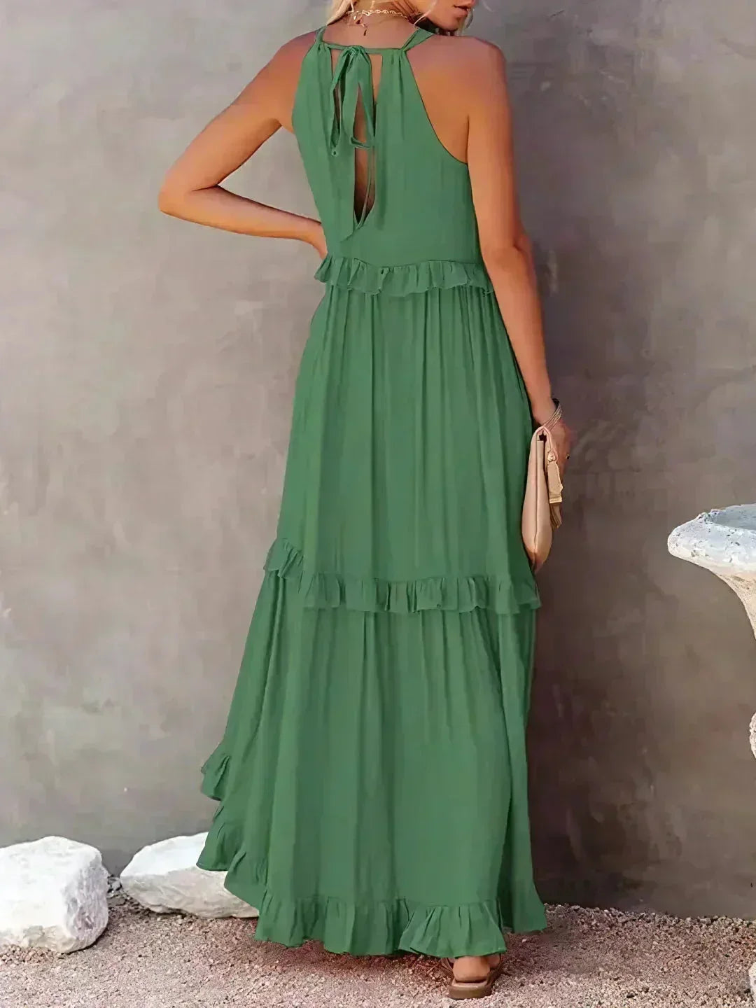 Robe Longue Sans Manches Volants Superposés 8 Coloris | ROBEMODE