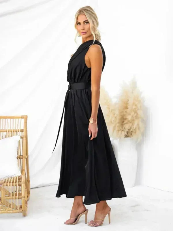 Robe longue femme une épaule avec ceinture | Coupe féminine + Style élégant + Facile à accessoiriser – ROBEMODE