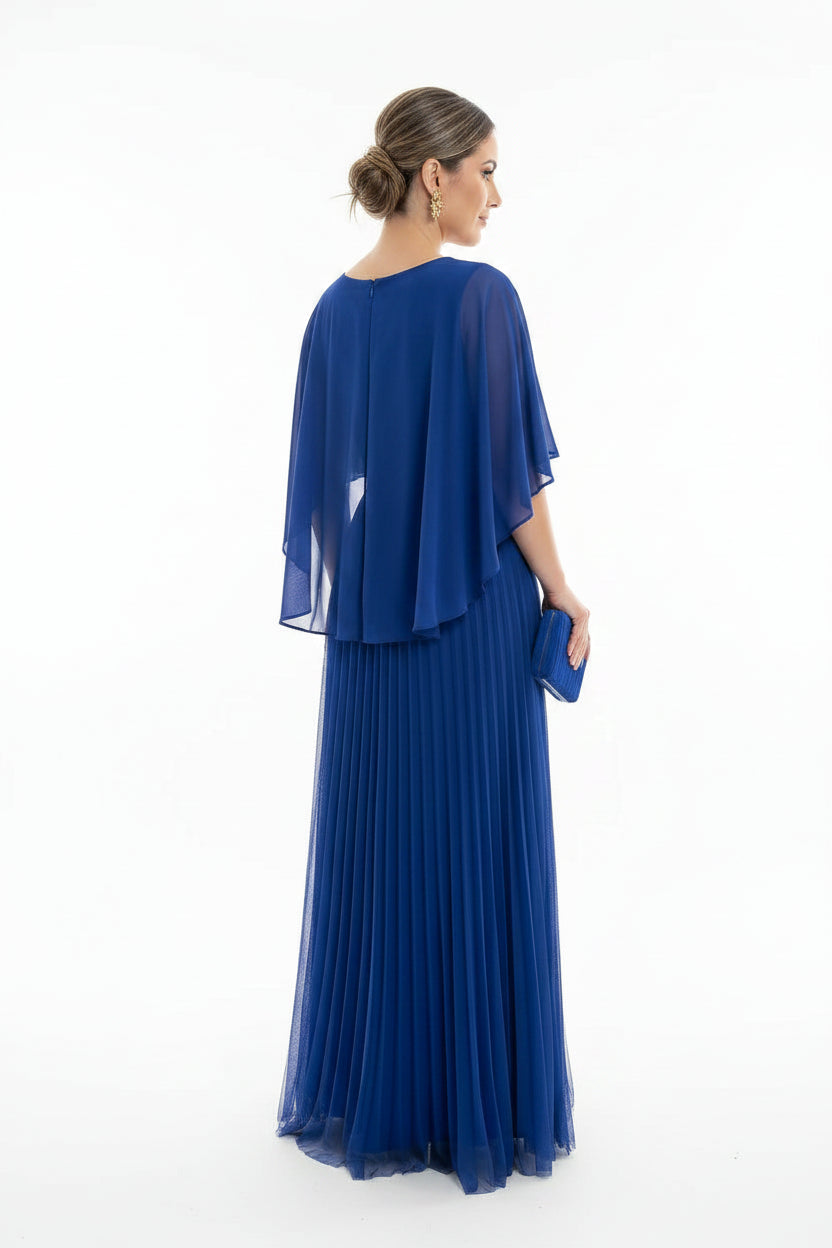 Robe Longue Plissée Manches Fluides Col Rond 2 Coloris Grande Taille | ROBEMODE