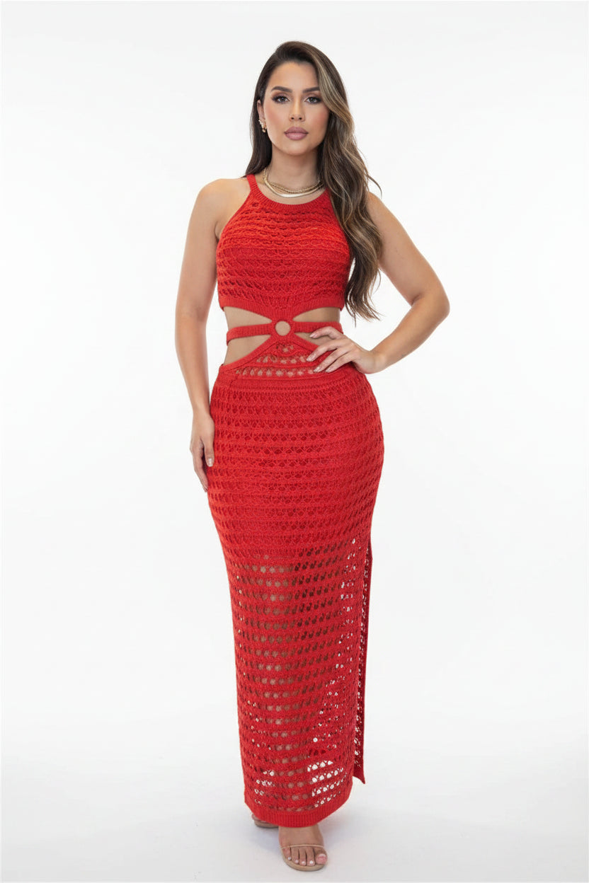Robe longue été avec découpes et fente côté | Coupe féminine + Style élégant + Facile à accessoiriser – ROBEMODE