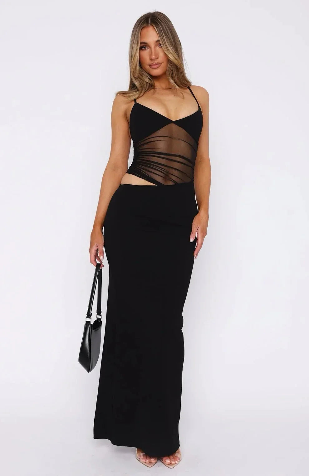 Robe longue femme avec découpes et bretelles fines | Coupe féminine + Style élégant + Facile à accessoiriser – ROBEMODE