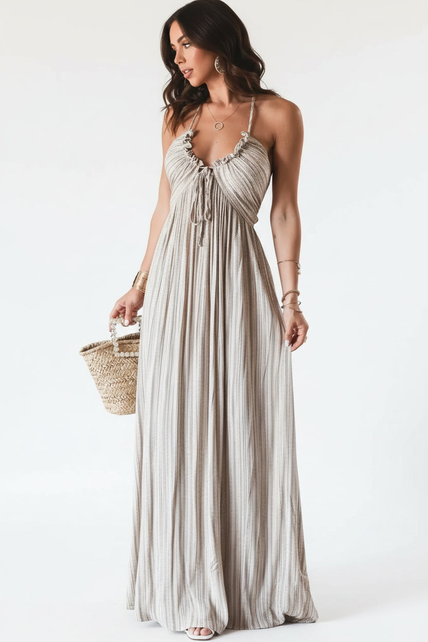 Robe longue femme avec tissu fluide et bretelles | Coupe féminine + Style élégant + Facile à accessoiriser – ROBEMODE