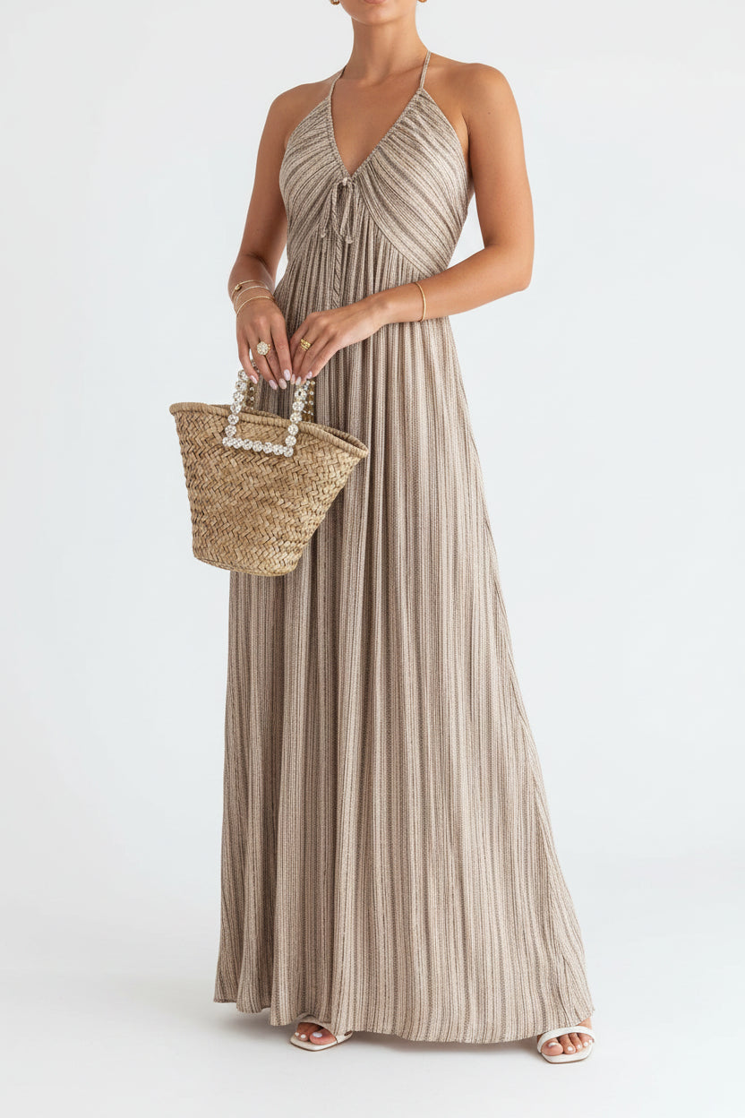 Robe longue femme avec tissu fluide et bretelles | Coupe féminine + Style élégant + Facile à accessoiriser – ROBEMODE