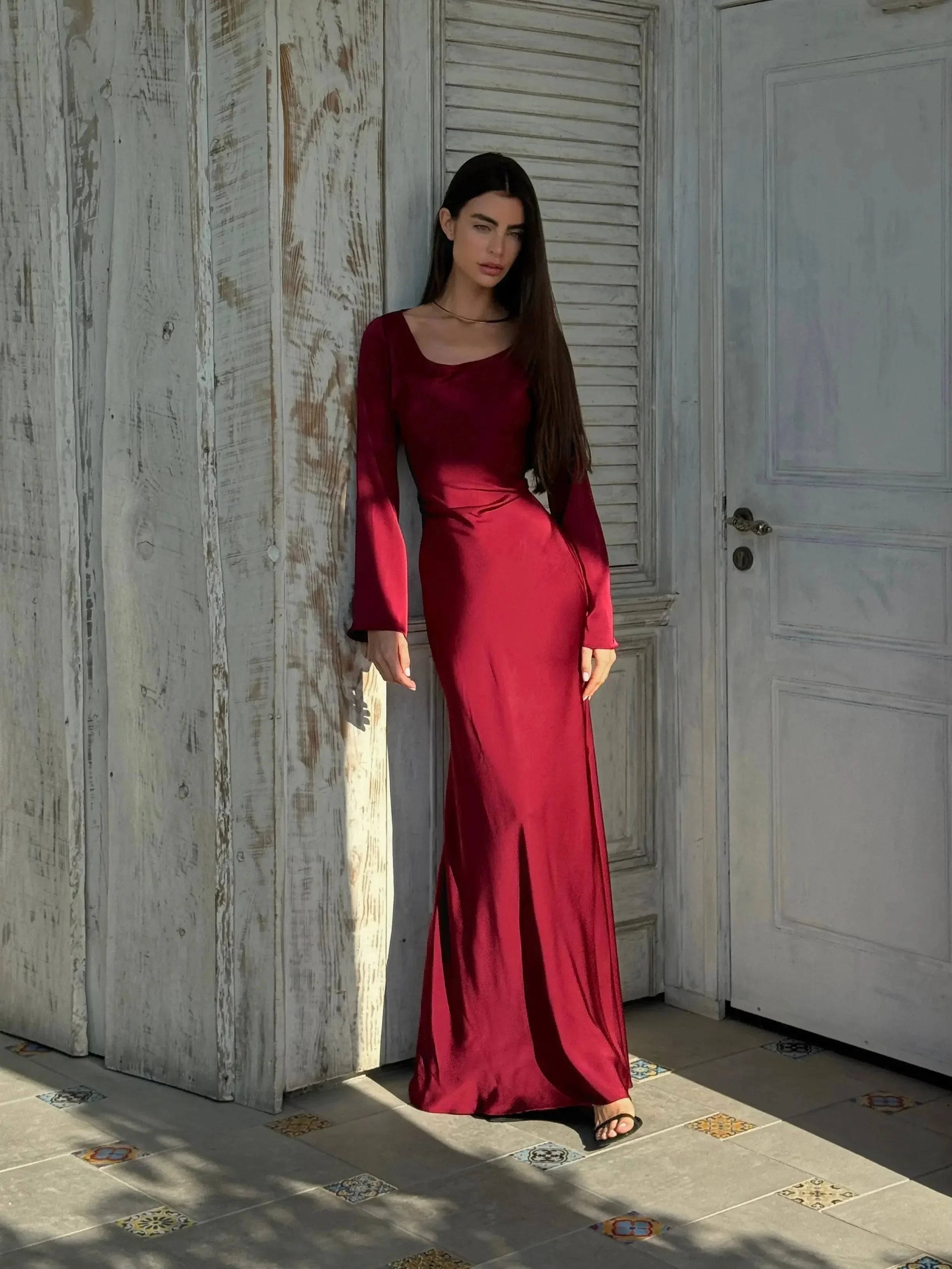 Robe Maxi Manches Longues Invitée Mariage 3 Coloris Grande Taille | ROBEMODE