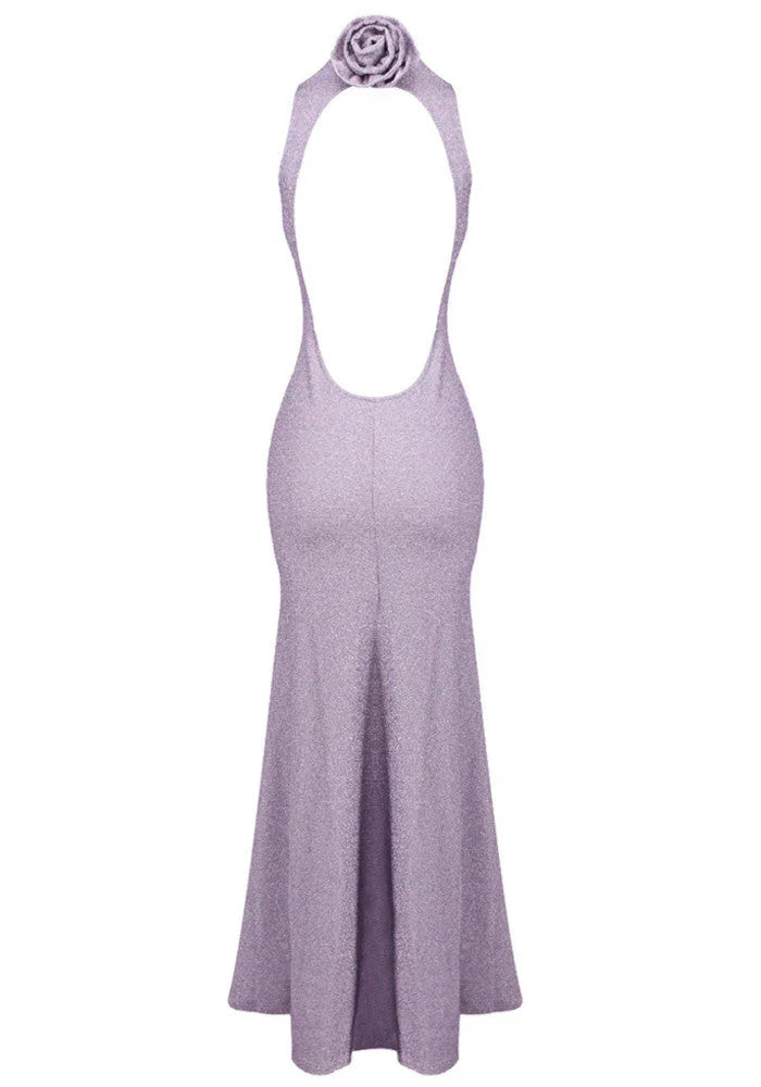 Robe longue femme mauve dos nu | Coupe féminine + Style élégant + Facile à accessoiriser – ROBEMODE