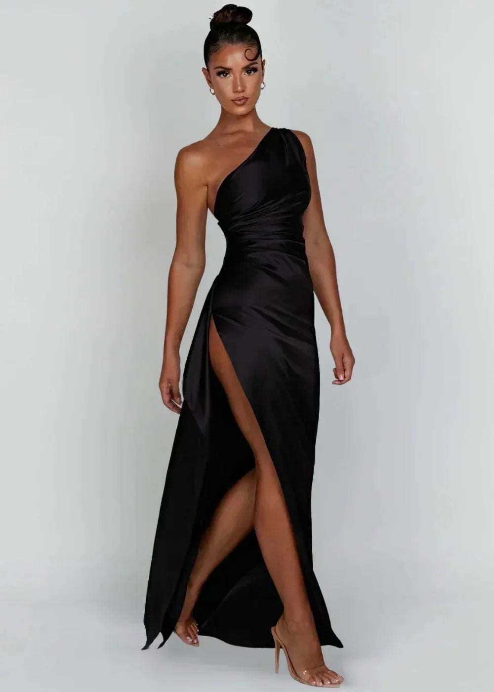 Robe Maxi Fendue à Une Épaule Femme | ROBEMODE
