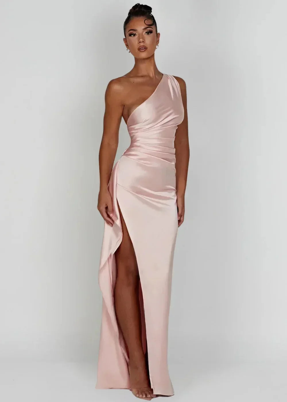 Robe Maxi Fendue à Une Épaule Femme | ROBEMODE