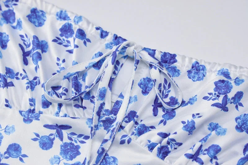 Robe longue femme ajustée à motifs fleuris pour été | Coupe féminine + Style élégant + Facile à accessoiriser – ROBEMODE