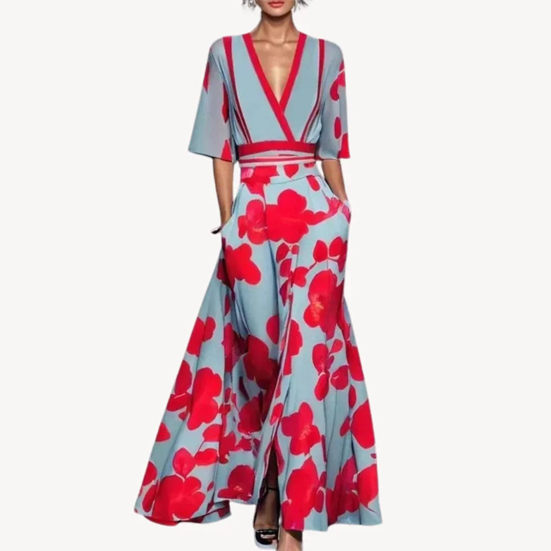 Robe Longue Fluide Manches Mi-Longues Poches 3 Coloris | ROBEMODE
