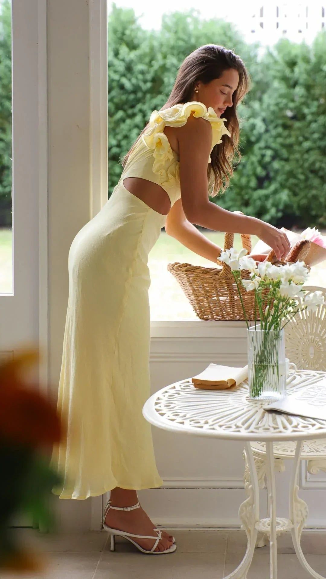 Robe Longue Asymétrique Jaune Beurre Une Épaule Soirée | ROBEMODE