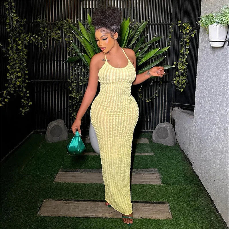 Robe longue moulante femme dos nu soirée strass