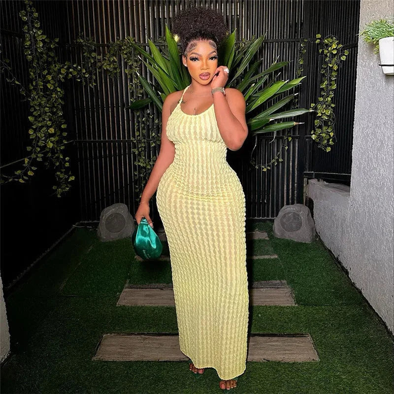 Robe longue moulante femme dos nu soirée strass